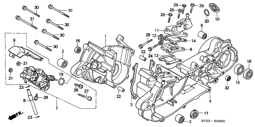 Crankcase/oil pump