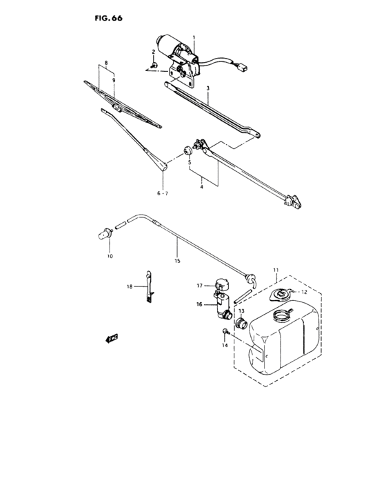Front wiper and washer
