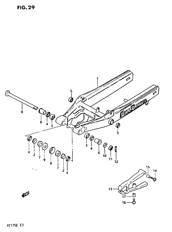 Rear swinging arm