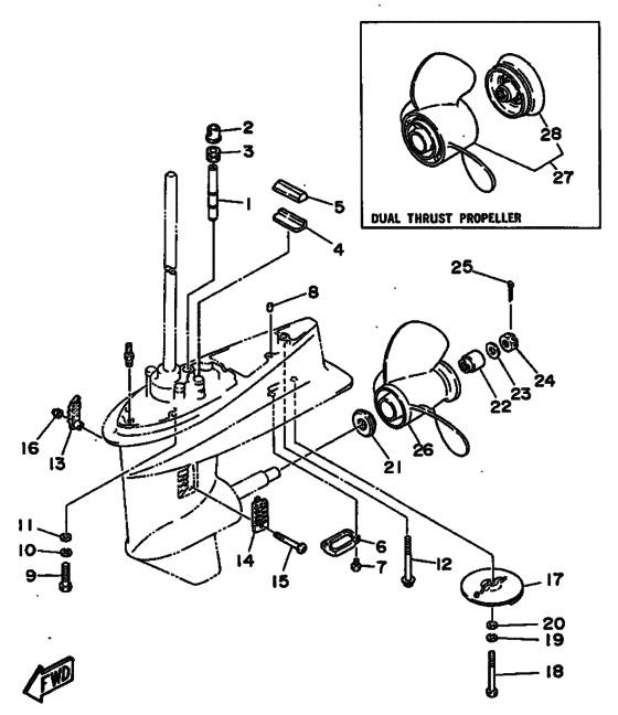 Lower casing & drive