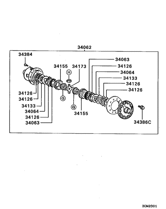 Rear axle differential