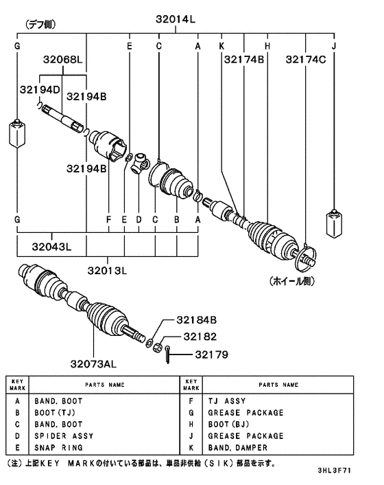 Front axle drive shaft