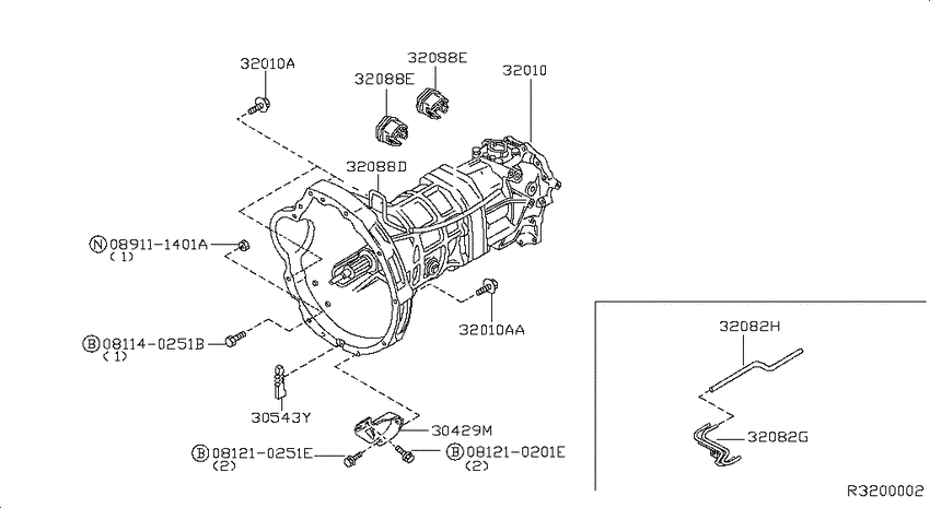 Manual transmission, transaxle & fitting