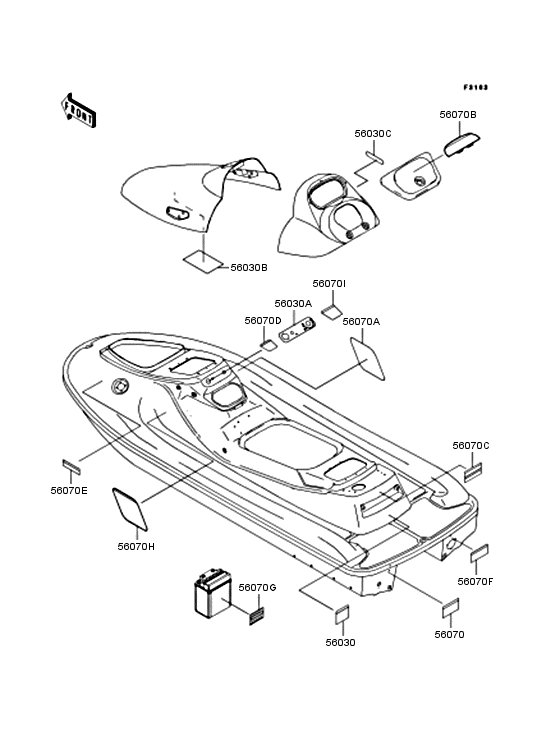 Label for 1998 Kawasaki JET SKI 1100 STX Japan sales region, Jet