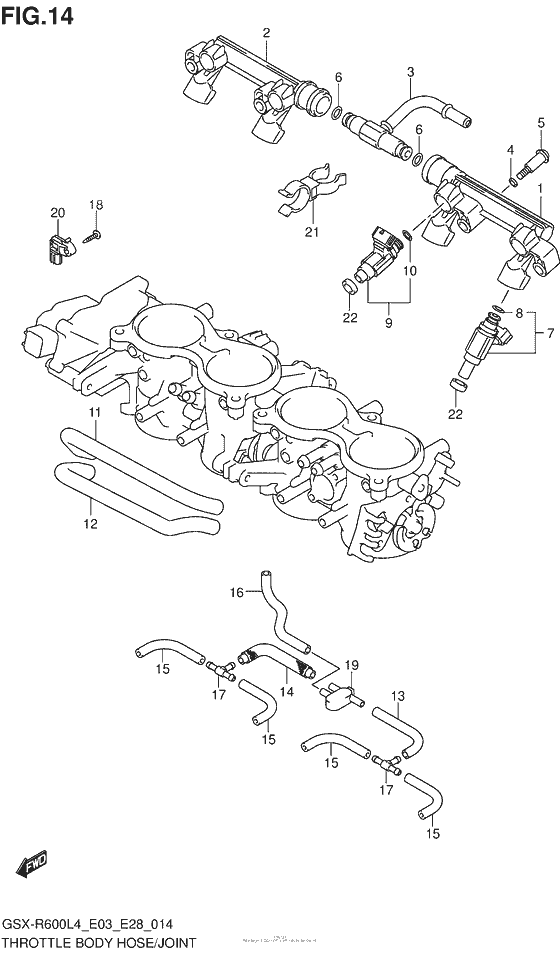 Throttle Body Hose/joint (Gsx-R600L4 E03)
