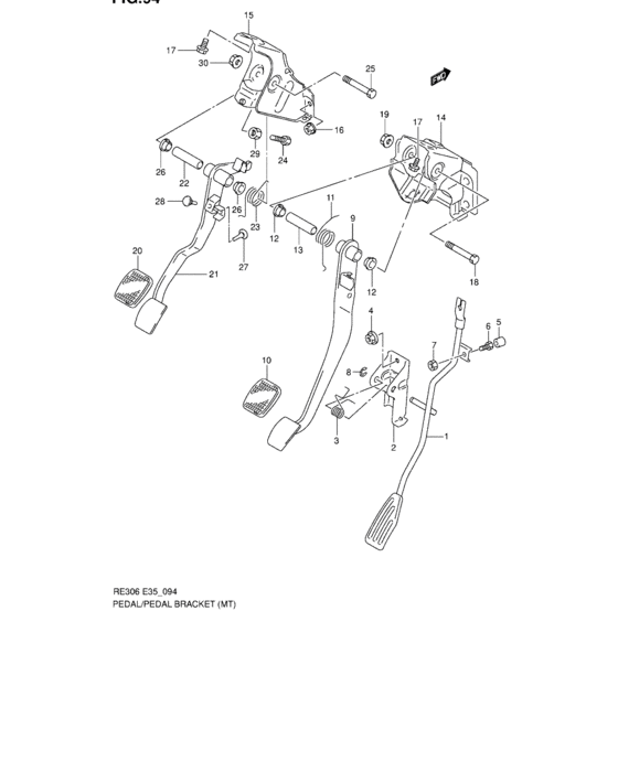 Pedal/pedal bracket
