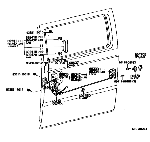 Rear Door Lock & Handle