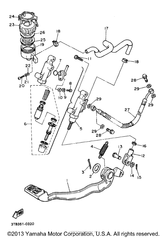 Rear master cylinder