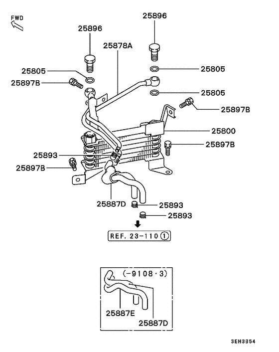 A/t oil cooler & tube