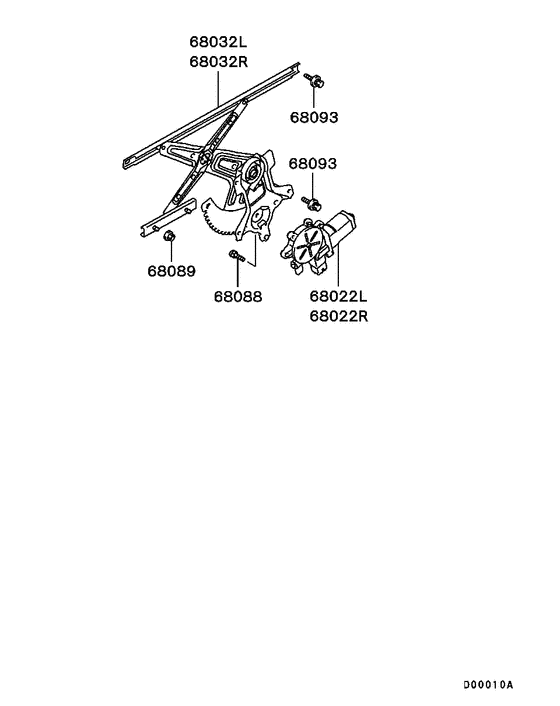 Rear door window regulator