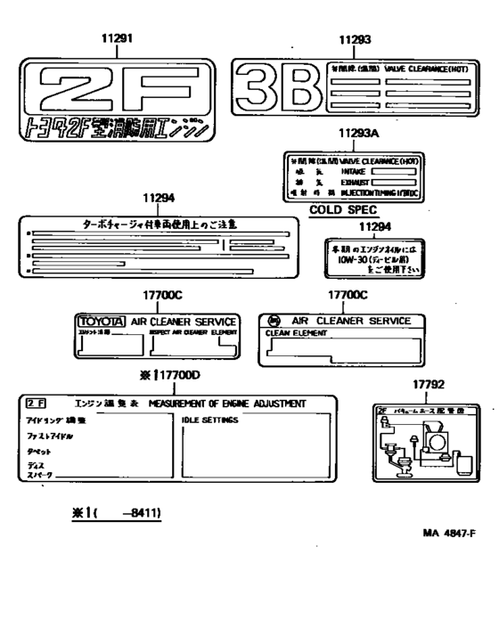 Caution Plate & Name Plate (Engine)