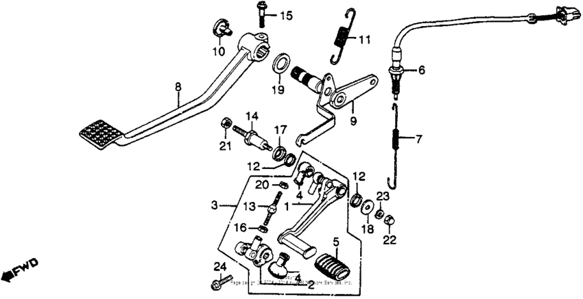 Brake pedal + shift pedal