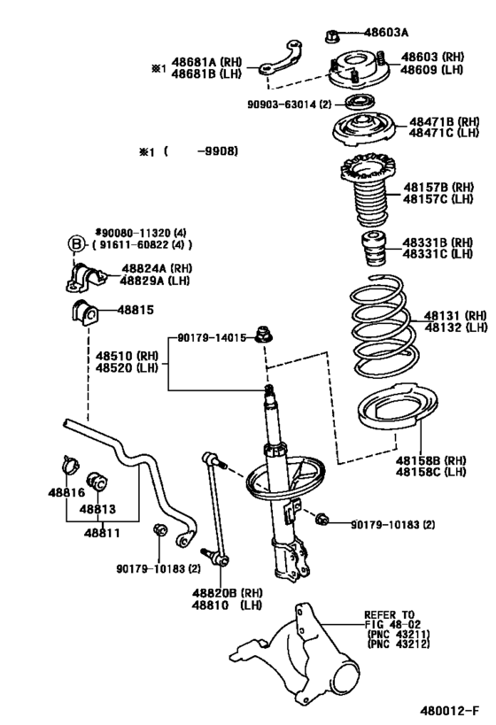 Front Spring & Shock Absorber for 1997 - 2001 Toyota CAMRY/ VISTA ...