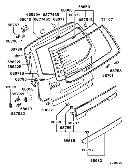 Tailgate panel & glass