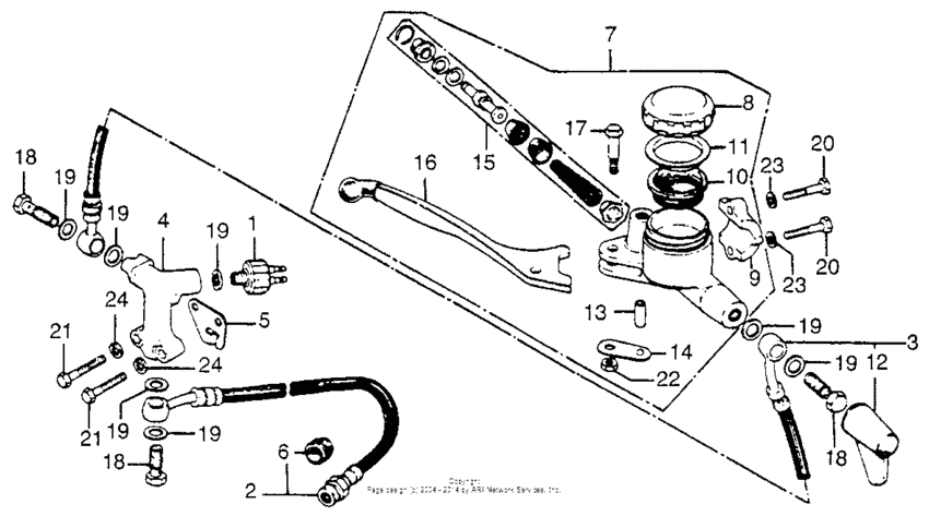 Front brake master cylinder