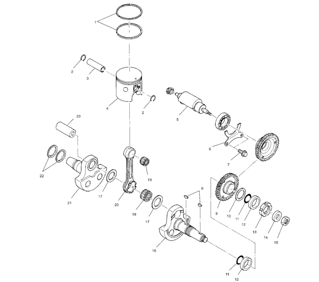 Piston and crankshaft