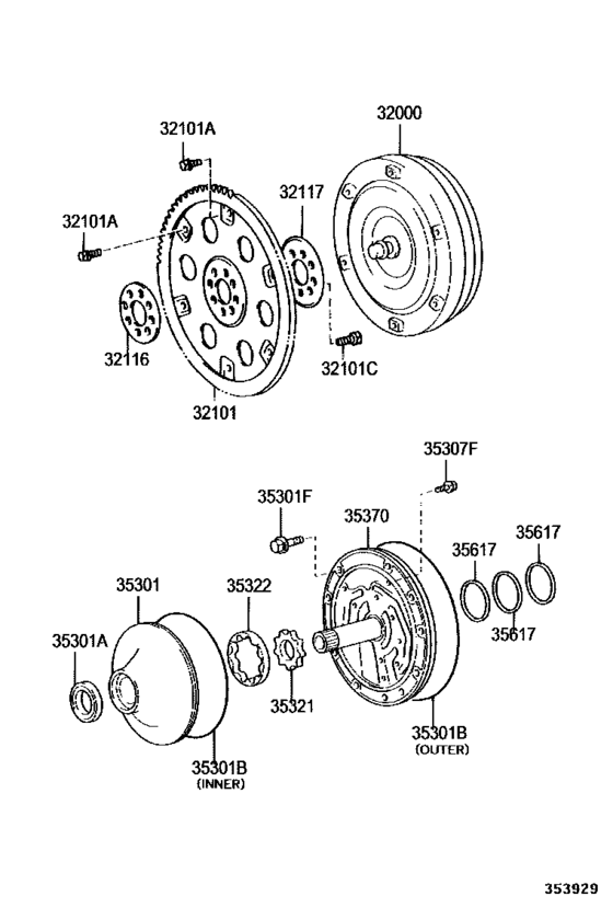 Torque Converter, Front Oil Pump & Chain (Atm)