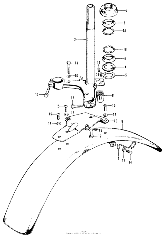 Steering stem + front fender k