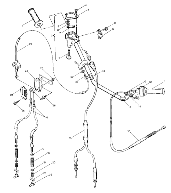 Hand control cable assembly