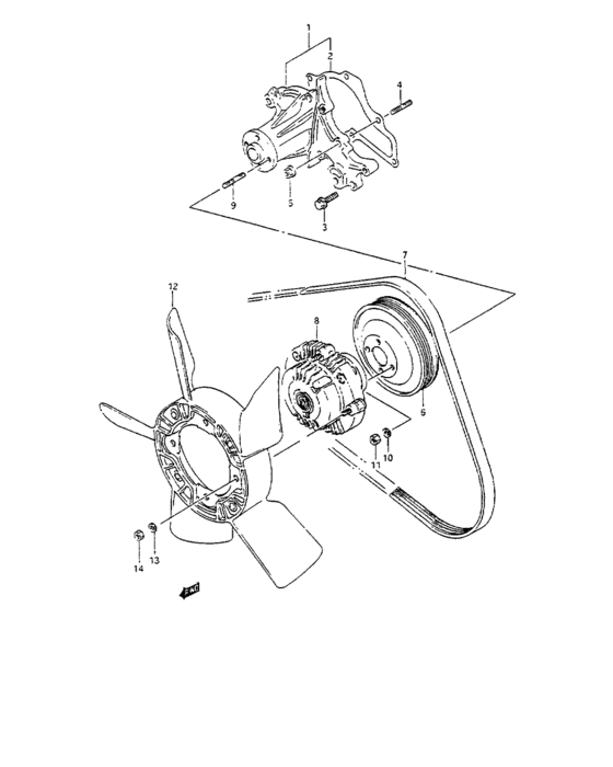 Water pump and cooling fan