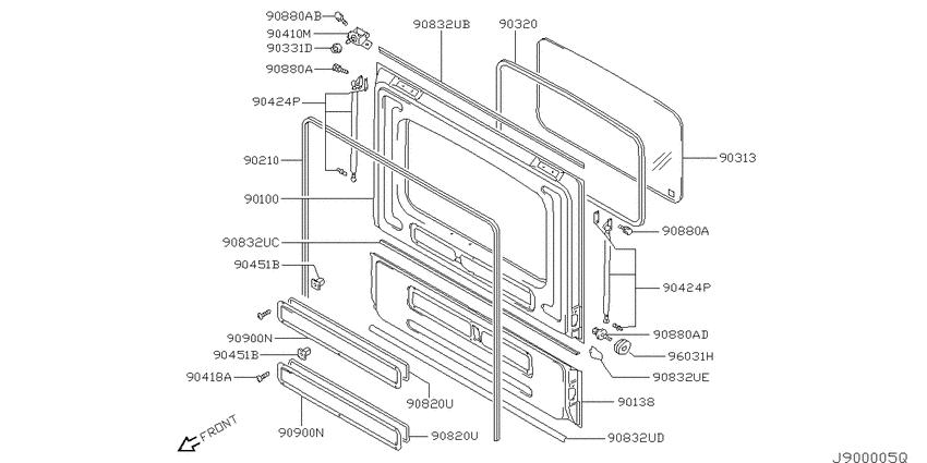 Back door panel & fitting