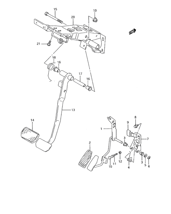 B pedal and pedal bracket