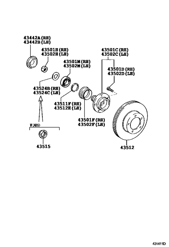 Front Axle Hub for 2004 - 2011 Toyota INNOVA/ KIJANG/ REVO/ UNSER/ ZACE ...