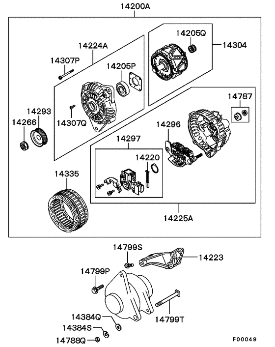 Alternator & vacuum pump