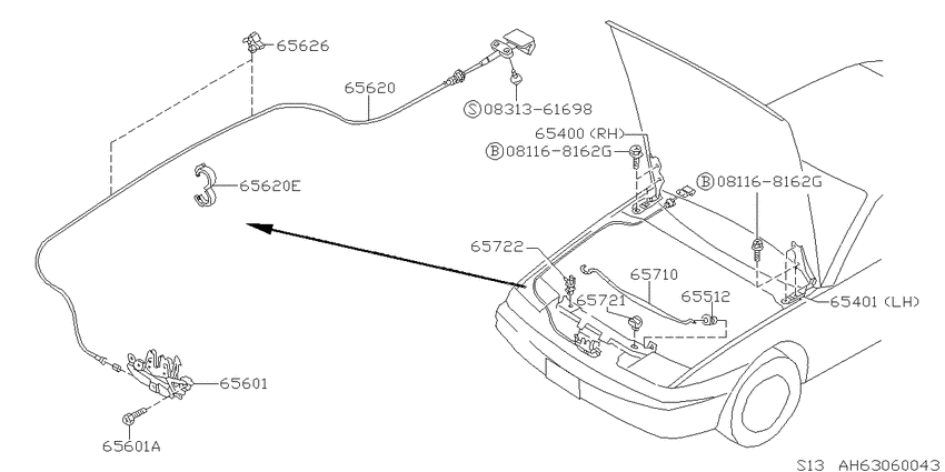 hood hinge & lock
