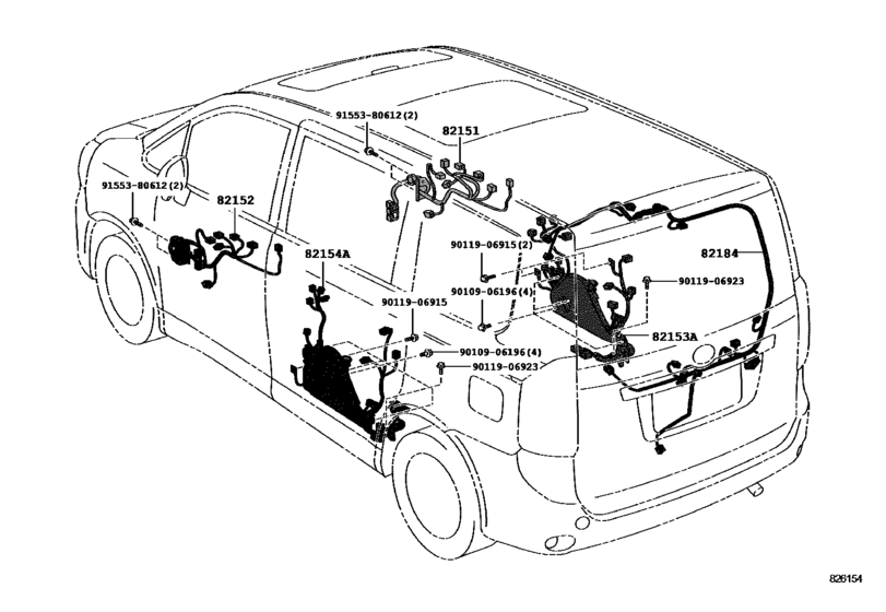 Wiring & Clamp for 2008 - 2010 Toyota NOAH/ VOXY/ ESQUIRE ZRR70