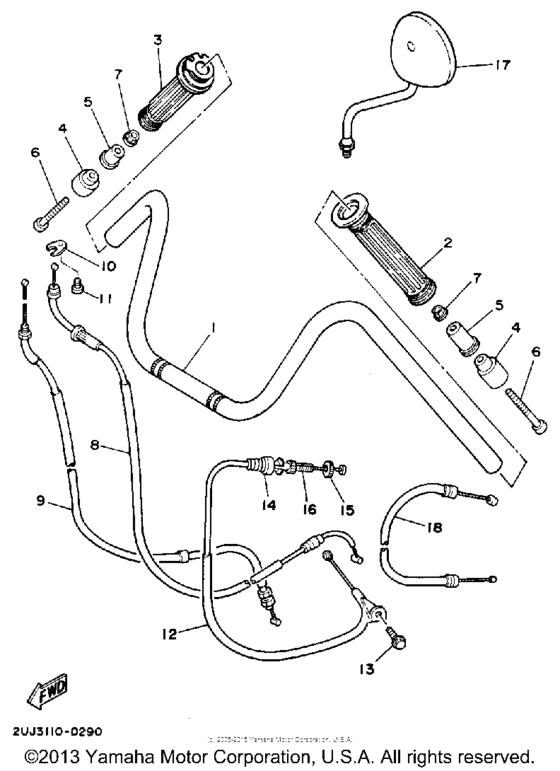 Handlebar cable
