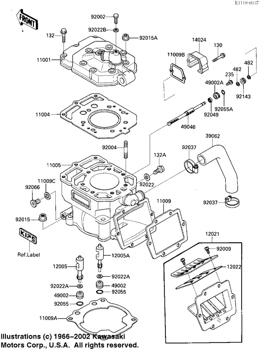 Cylinder head/cylinder/reed valve