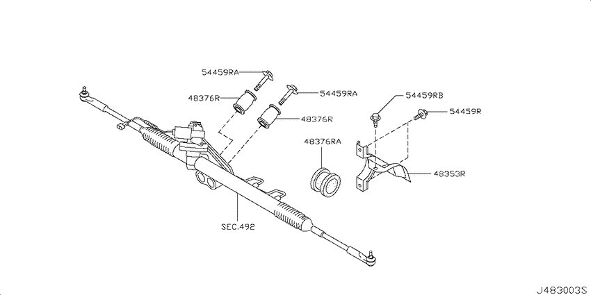 Steering gear mounting