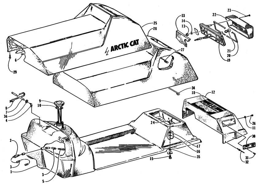 Gas Tank, Seat, And Taillight Assembly