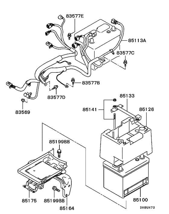 Battery cable & bracket