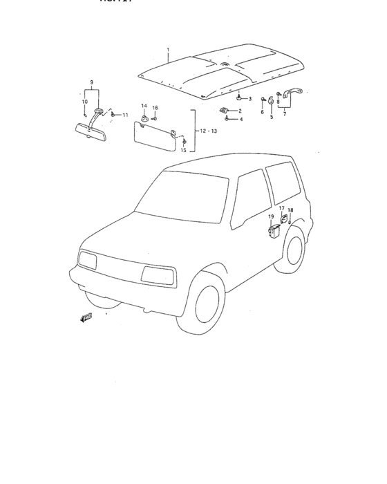 Headlining and sunshade