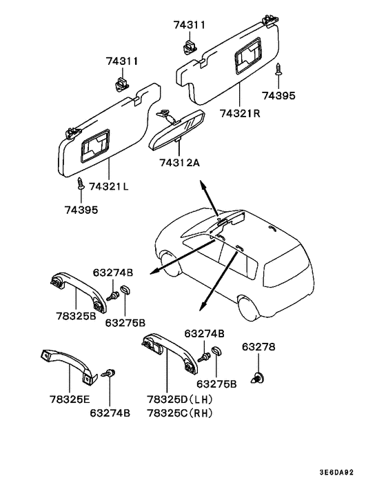 Mirror,grips & sunvisor