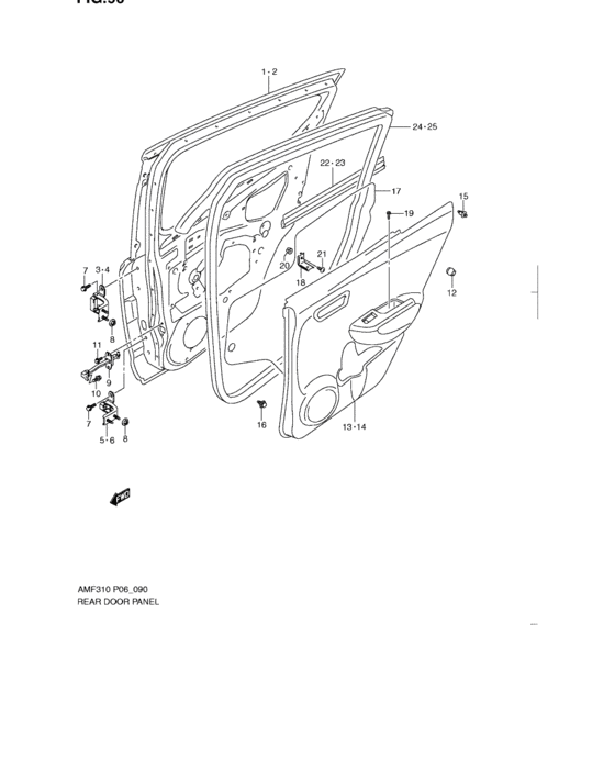 Rear door panel