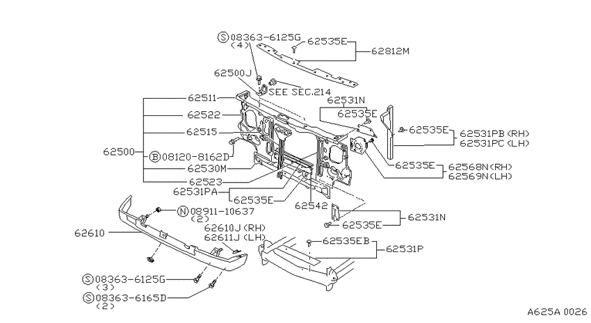 Front apron & radiator core support