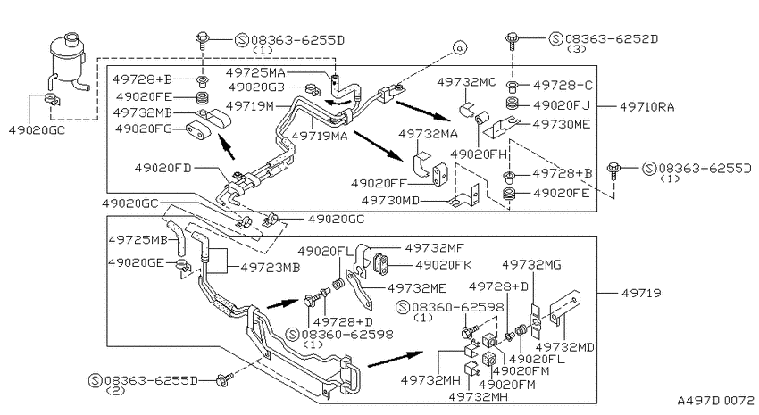 Power steering piping