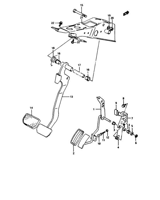Pedal and pedal bracket