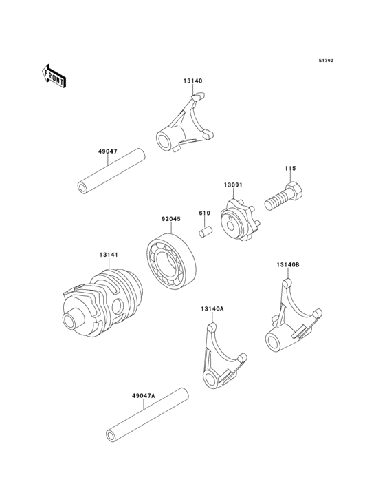 Gear change drum/shift fork(s)