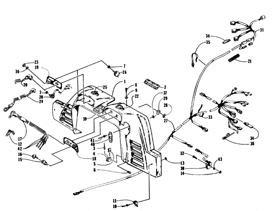 Console, switches, and wiring assemblies
