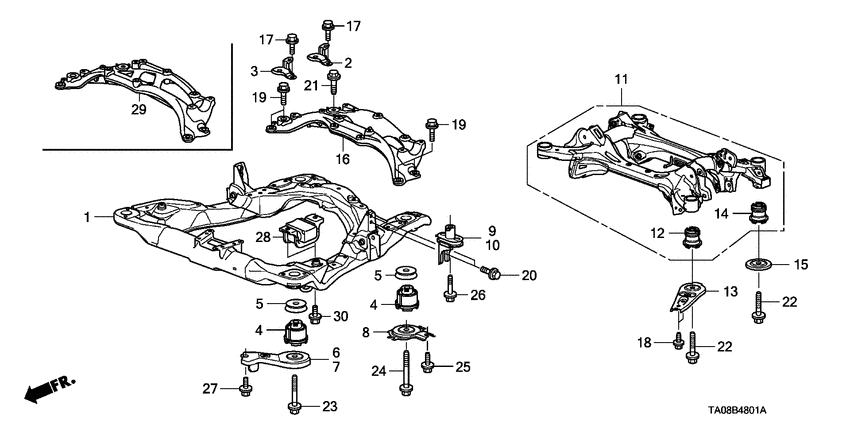 Front sub frame/rear beam