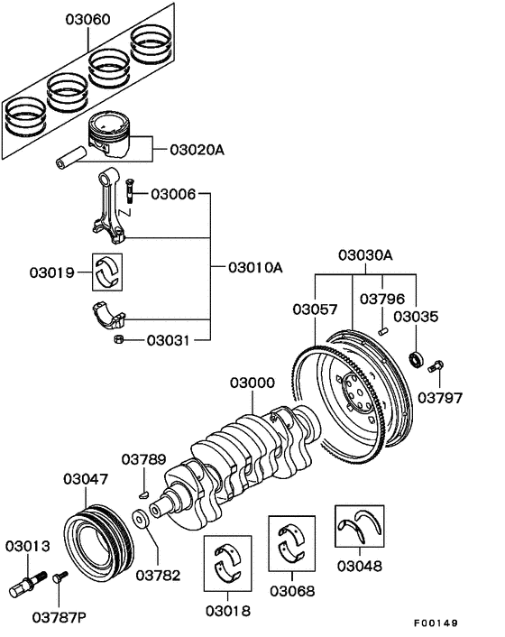 Piston & crankshaft