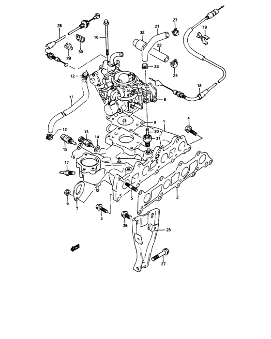 Intake manifold and throttle body