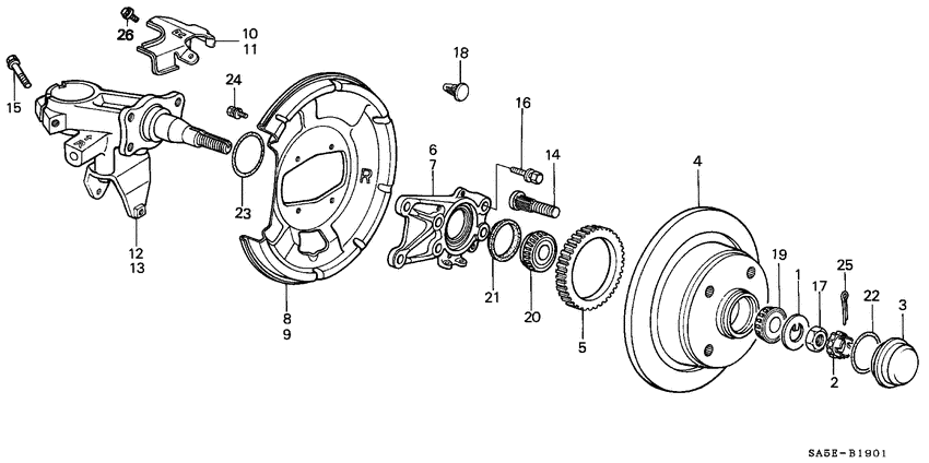 Rear brake disk