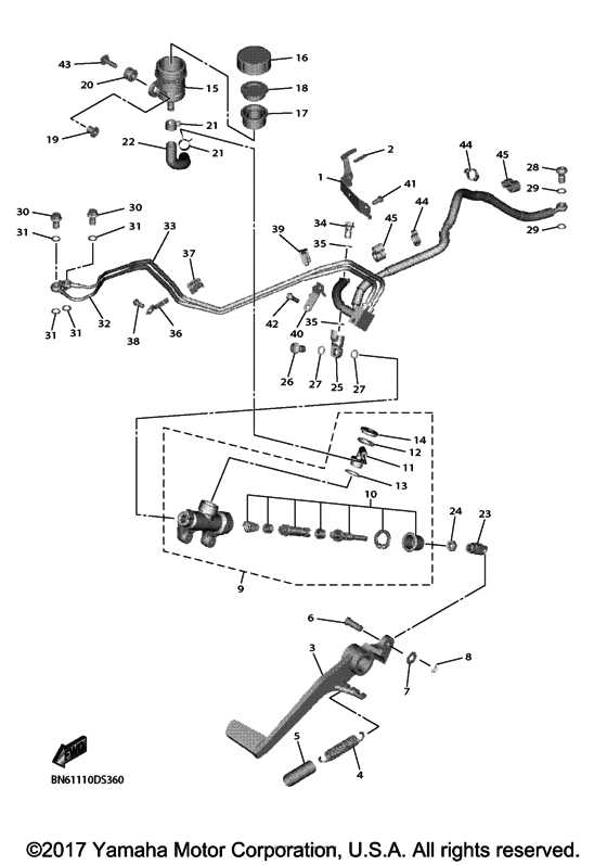 Rear master cylinder