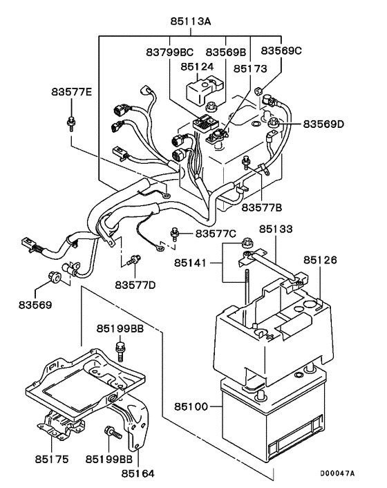 Battery cable & bracket