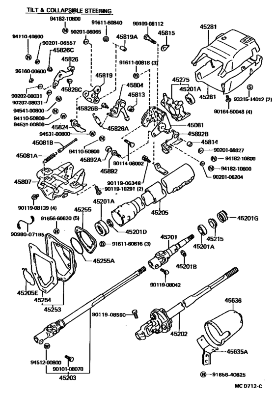 Steering Column & Shaft for 1986 - 1989 Toyota HILUX/4RUNNER TRUCK ...